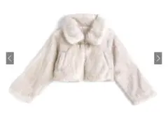 GRL　ビットファー　ショート丈コート　アイボリー　フリー