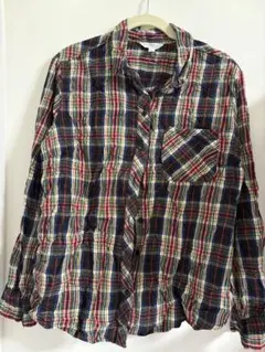 TIME AND TRU チェック柄長袖シャツ L