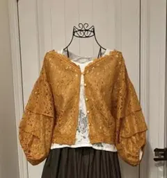 お値下げ♡mystic オレンジ レース カーディガンのサムネイル