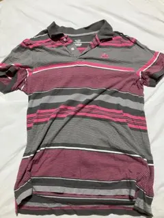 Nike ストライプ ポロシャツ グレー/ピンク　再値下げ