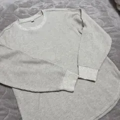 ユニクロ　ワッフルT ベージュ