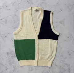 ニットベスト Vネック L カジュアル レトロ シティーボーイ y2k 古着