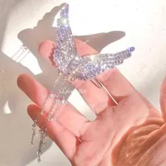 No.871 バタフライビジューヘアピンヘアクリップ 韓国 蝶々 量産型 地雷