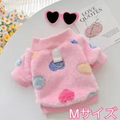 ペット 犬服 猫服 暖かい 柔らかい ピンク Mサイズ 可愛いのサムネイル