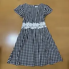 tocco closet チェック柄半袖ワンピース　ギンガムチェック