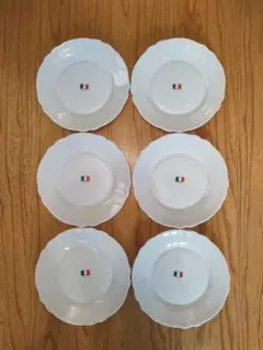 ヤマザキ春のパン祭りパンまつりのお皿1993年白いフローラルディッシュ6枚