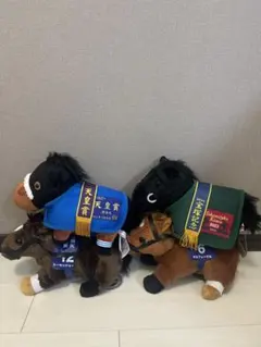 競走馬デザインぬいぐるみセット　サラブレッド4匹