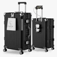 スーツケース キャリーケース ブラック 機内持ち込み Sサイズ カップホルダーのサムネイル