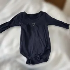 黒の長袖ボディスーツ 80サイズメッシュ