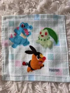ポケモンくじ　チコリータ、ポカブ、ワニノコ　ハンカチ