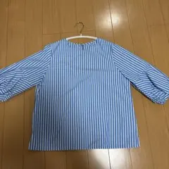 オペークドットクリップ ストライプブラウス