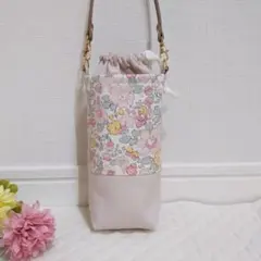 リバティ生地ベッツィ　ペットボトルカバー　保冷　花柄 水筒カバー