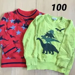 キッズ　恐竜　トレーナー　100 2枚セット　ボブソン