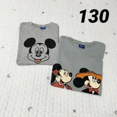 しまむら ディズニー ミッキー 半袖 Tシャツ 2点セット 130