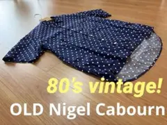 【美品 80’sヴィンテージ!】旧ナイジェルケーボン 半袖ドット柄シャツ Mのサムネイル