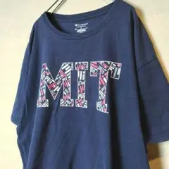 Champion MITロゴ Tシャツ L ネイビー