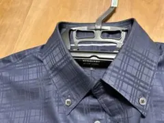 【極美品】 Burberry Black Labelシャドーチェック シャツ 紺