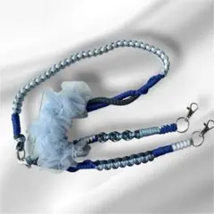 スマホショルダーストラップ 青と水色　ハンドストラップ　2way