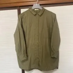 ビックシャツチュニック　オリーブ　フリーサイズ