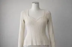 H&M リブ編み長袖トップス Mサイズ クリーム