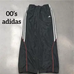 【00s】adidas テック ナイロン トラックパンツ パイピング Y2K 黒