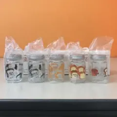 ブロッコリーくじ パンどろぼう E賞 ミニチュアガラス瓶 4種 5点 ばら不可