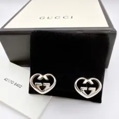 GUCCI グッチ ピアス インターロッキングG ハート シルバー 両耳 箱のサムネイル