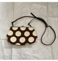 希少✨　美品　一布一会 ドット柄　がま口ショルダーバッグ