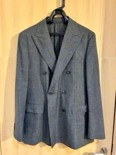 【SUIT SQUARE/スーツスクエア】ダブルジャケット　グレー チェック柄
