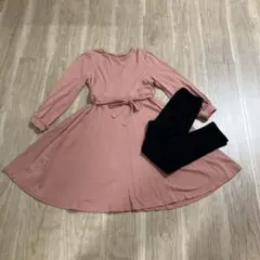 petit main 130ワンピース&黒レギンス