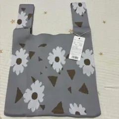ニットバッグ ショルダーバッグD.KELLY グレー　花柄