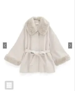 三上悠亜　リボンベルトファーティペット付フレアコート[k9335f] アイボリー