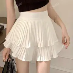 shein プリーツスカート ホワイト