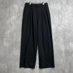 ユニクロ　タックワイドパンツ　大きめ　ブラック　L