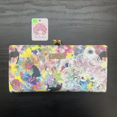 スカラー scolar 黒ネコ×スカラーちゃん 花柄長財布のサムネイル