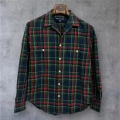 90s ポロスポーツ ラルフローレン 開襟シャツ 11 L 紺 オープンカラー