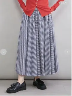 今季Mila Owen ウエストボリュームフレアスカート ストライプ⭐︎0のサムネイル