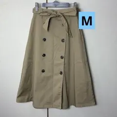 【匿名配送】 GU トレンチスカート ロングスカート ブラウン Mサイズ