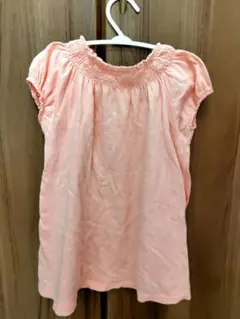ベビー服 シャーリング ワンピース ピンク　UNIQLO　80のサムネイル