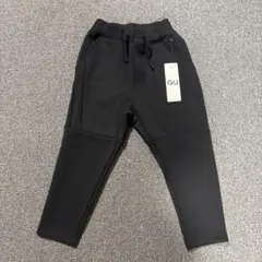 【新品タグ付き】GU KIDSダブルフェイステーパードパンツ110ブラック