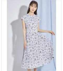 [美品]パープル花柄ワンピース