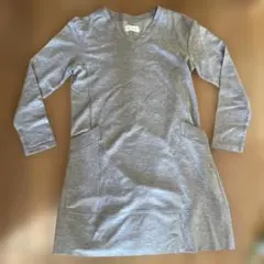 PLST グレー Vネック ワンピース M