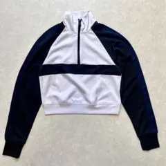 URBAN OUTFITTERS ジャージ クロップド 長袖 ハーフジップ