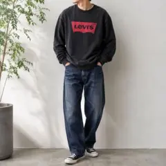 Levi’s バットウィングロゴ スウェット M 黒 赤ロゴのサムネイル
