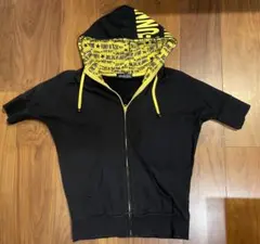 aimereel ブラック イエロー 半袖 パーカー