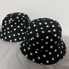 アニエスベー　星柄バケットハット 黒　２個　双子