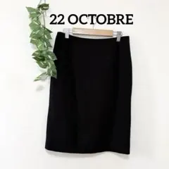 【22 OCTOBRE】 レディースひざ丈タイトスカート ブラック (40)のサムネイル