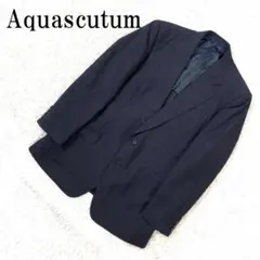 アクアスキュータム テーラードジャケット 紺色 ウール AB-7 B3698