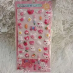 新品未開封 ⑦ ボンボンドロップシール風ぷくぷく 3D シール 女児 平成