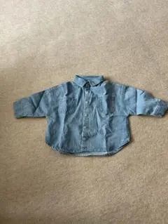 デニム ボタン付きデニムシャツ 2ポケット